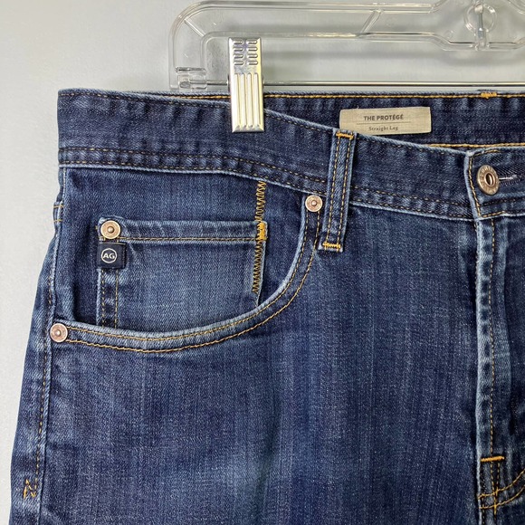 AG Adriano Goldschmied Men's Straight Jeans - Dark Blue - Picture 3 of 16